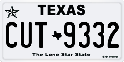TX license plate CUT9332