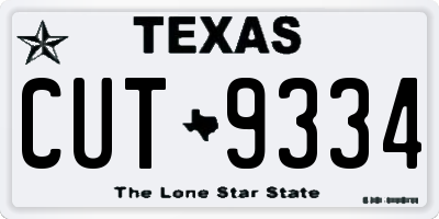 TX license plate CUT9334