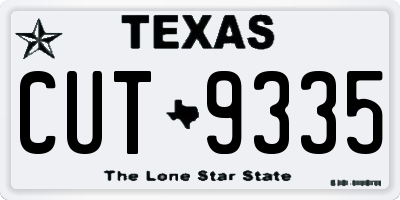 TX license plate CUT9335