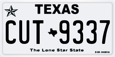 TX license plate CUT9337
