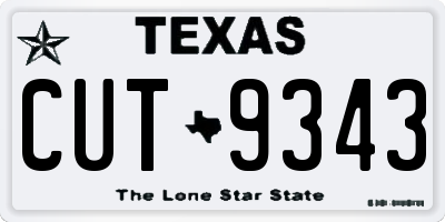 TX license plate CUT9343