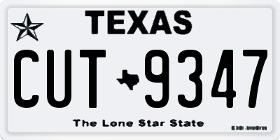 TX license plate CUT9347