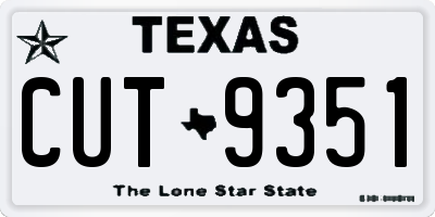 TX license plate CUT9351