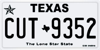TX license plate CUT9352