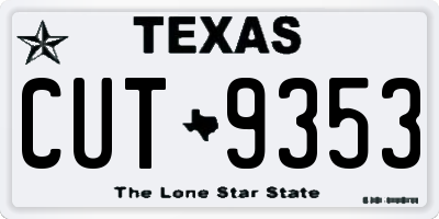 TX license plate CUT9353