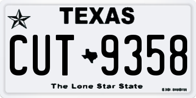 TX license plate CUT9358