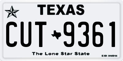 TX license plate CUT9361