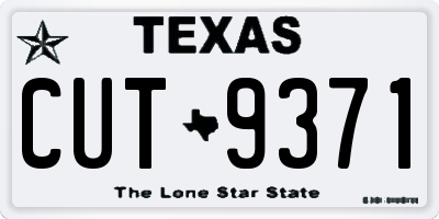 TX license plate CUT9371