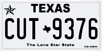 TX license plate CUT9376