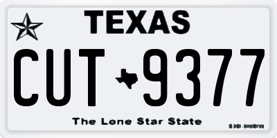 TX license plate CUT9377