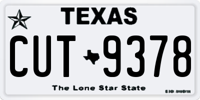 TX license plate CUT9378