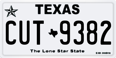 TX license plate CUT9382