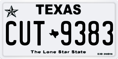 TX license plate CUT9383