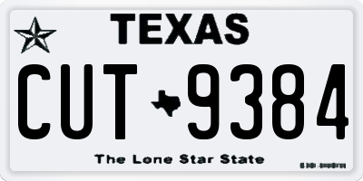 TX license plate CUT9384