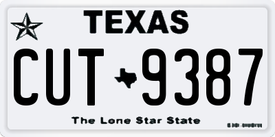 TX license plate CUT9387