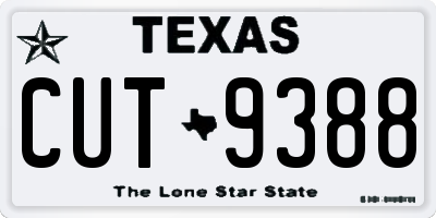 TX license plate CUT9388