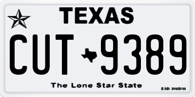TX license plate CUT9389