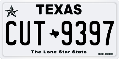 TX license plate CUT9397