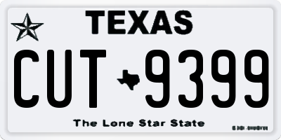 TX license plate CUT9399