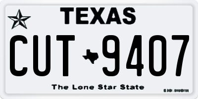 TX license plate CUT9407