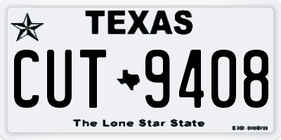 TX license plate CUT9408