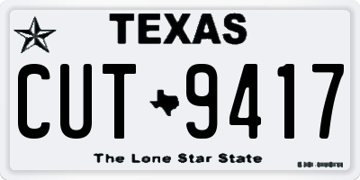 TX license plate CUT9417