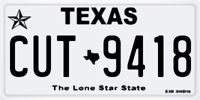 TX license plate CUT9418