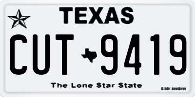 TX license plate CUT9419