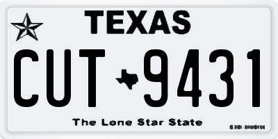 TX license plate CUT9431