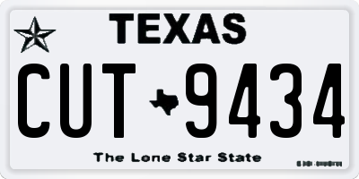 TX license plate CUT9434