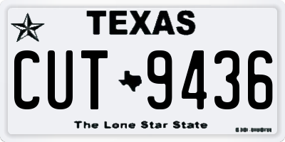 TX license plate CUT9436
