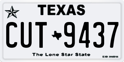 TX license plate CUT9437