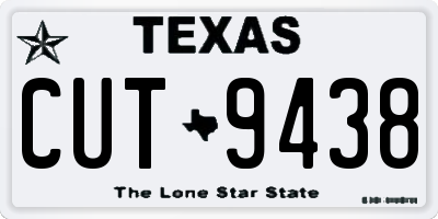 TX license plate CUT9438