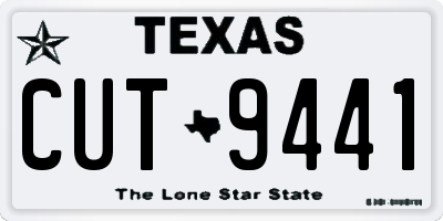 TX license plate CUT9441