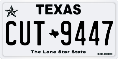 TX license plate CUT9447