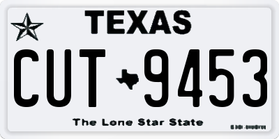 TX license plate CUT9453
