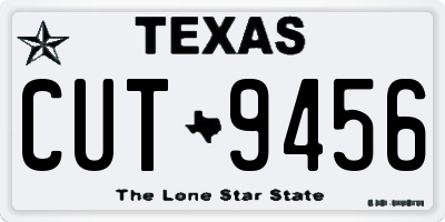 TX license plate CUT9456
