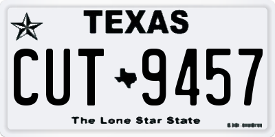 TX license plate CUT9457