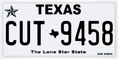 TX license plate CUT9458