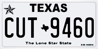 TX license plate CUT9460