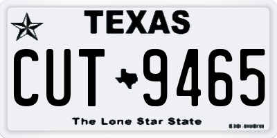 TX license plate CUT9465