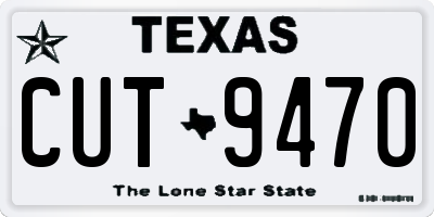 TX license plate CUT9470