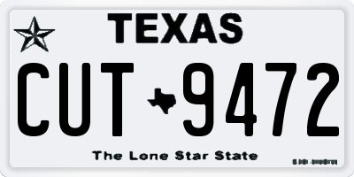 TX license plate CUT9472