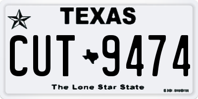 TX license plate CUT9474
