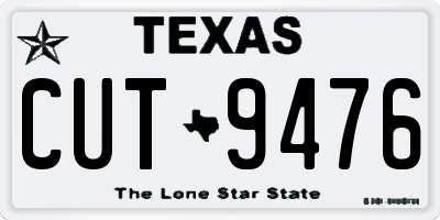TX license plate CUT9476