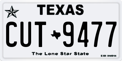 TX license plate CUT9477
