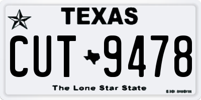 TX license plate CUT9478