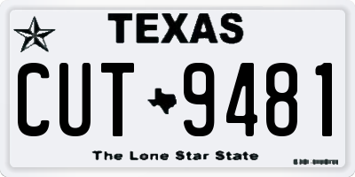 TX license plate CUT9481