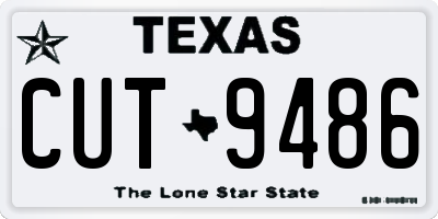 TX license plate CUT9486