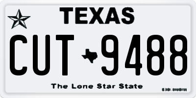 TX license plate CUT9488